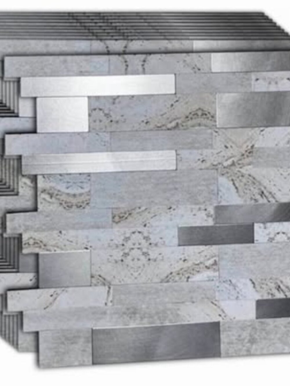 XUANINY 10 Sheet Peel Stick Metal Backsplash Tile